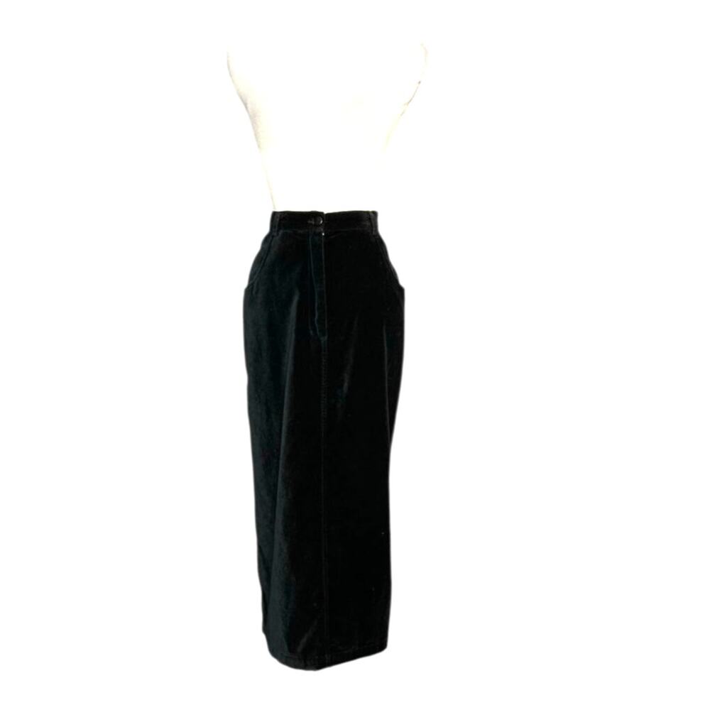 Willow Ridge vintage black velvet midi pencil skirt size 4P